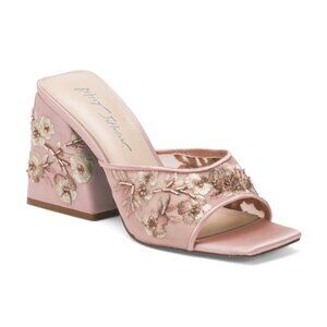 BETSEY JOHNSON Roo Heeled Sandals With Floral Appliques